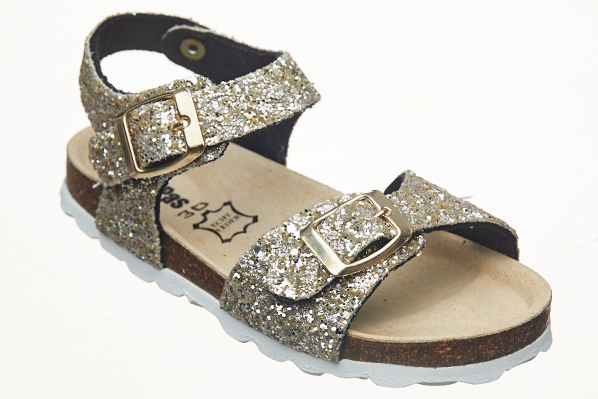 Sandale talpa pluta glitter auriu | Minipas